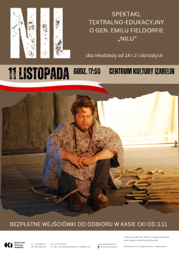 Izabelin Wydarzenie Spektakl NIL- monodram Krzysztofa Stanio